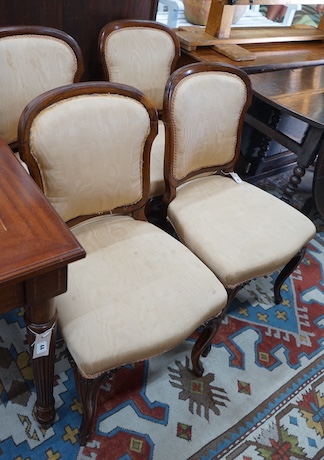 A set of four 19th century French Hepplewhite style rosewood dining chairs